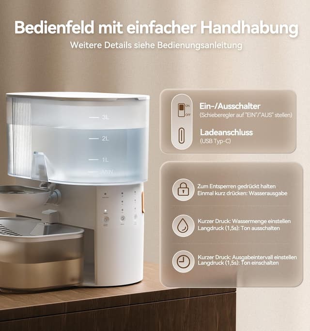 Thumbnail 6 de FEELNEEDY Katzenbrunnen 2000 mAh Kabellos