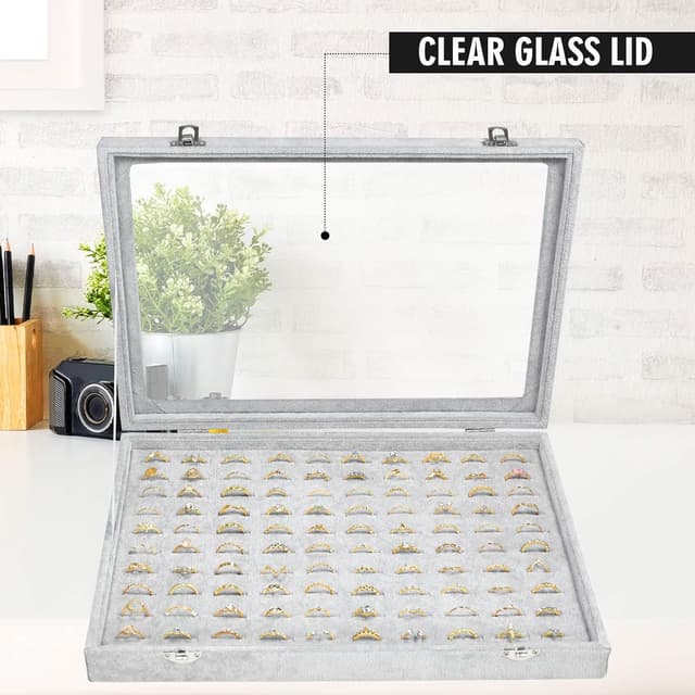 Thumbnail 4 de Bivisen Ring Display Case Organizer Box 100-slot 📦