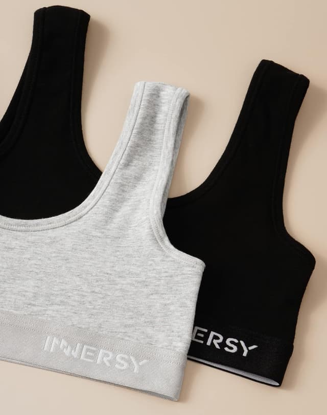 Detalle 2 de INNERSY Girls Sports Bra Cotton Crop Tops 6-16