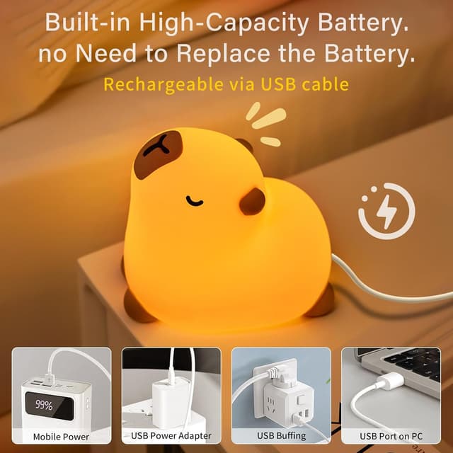 Detalle 2 de AmmToo Capybara veilleuse enfant 3000 K