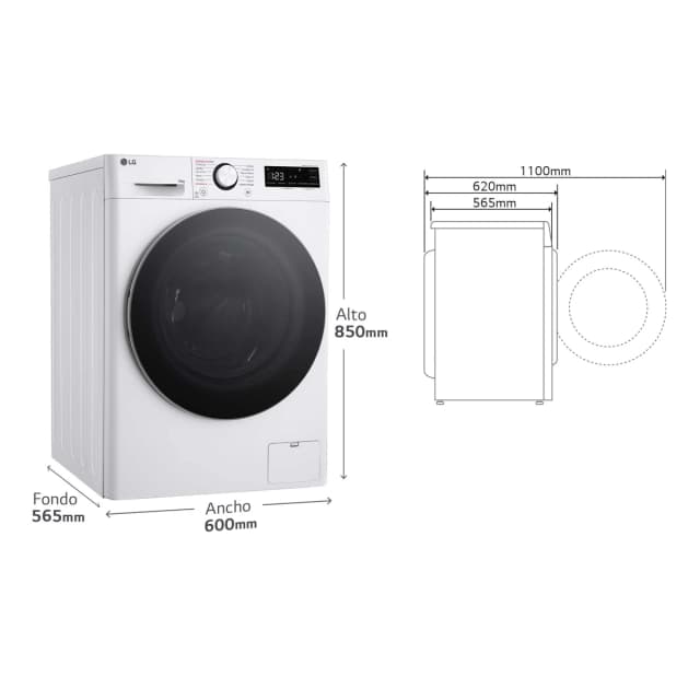 Detalle 2 de LG F4WR6010AGW 10 kg 1400 rpm lavadora
