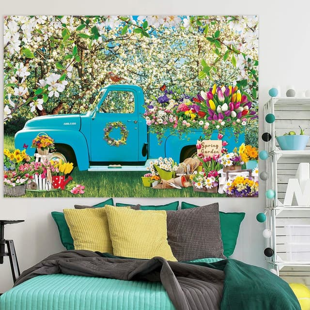 Detalle de 8x6FT Spring Flowers backdrop for parties