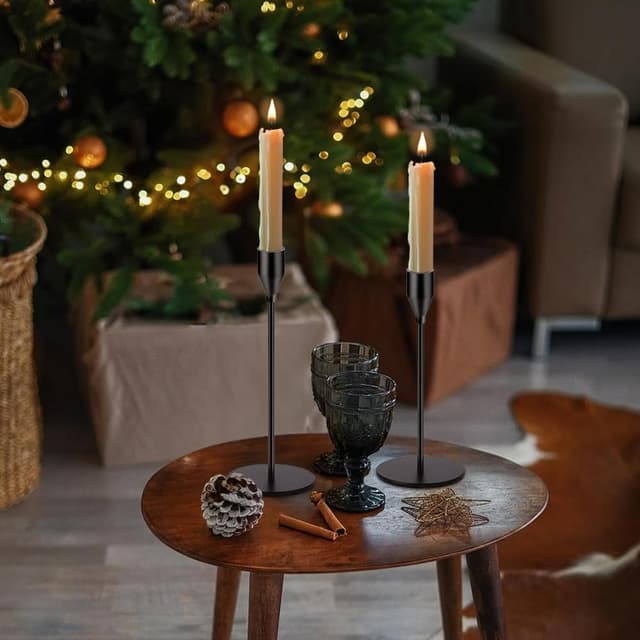 Thumbnail 5 de Mivitoom Set of 3 Black Candle Holders for dinners 🕯