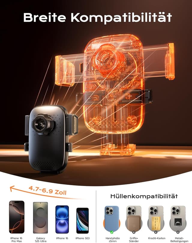 Detalle 2 de Mohard 15W Schnellladen Handyhalterung Auto