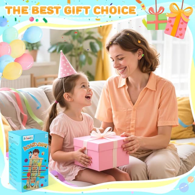 Thumbnail 6 de Bridokit Montessori Brettspiel aus Holz ab 3 Jahren mit 42 bunten Holzstäbchen (bis zu 6 Spieler)