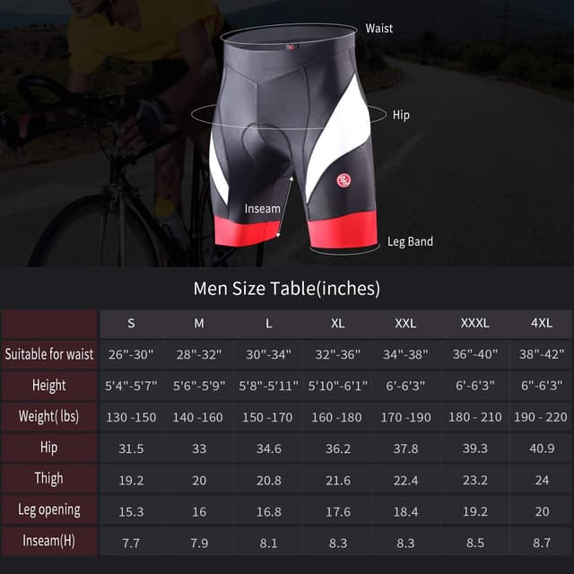 Thumbnail 5 de Souke Sports men’s 4D padded cycling shorts with moisture-wicking mesh panels