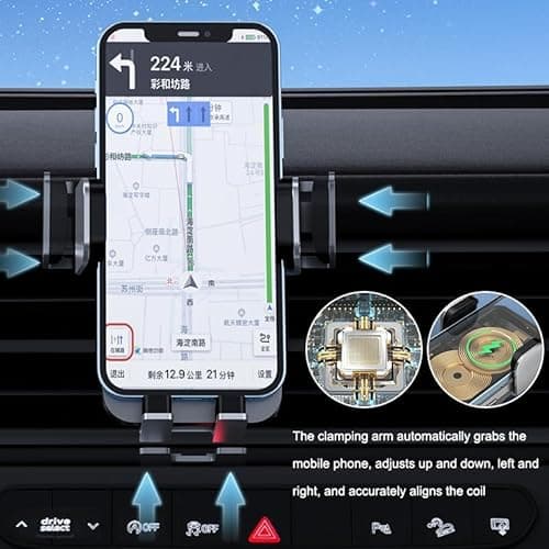 Detalle de HUAZHYON 15W wireless car charger mount