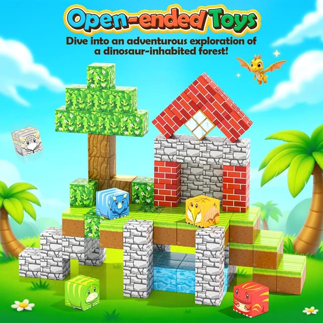 Detalle 2 de Build Mine Magnet World 100PCS magnetic blocks set 🧩