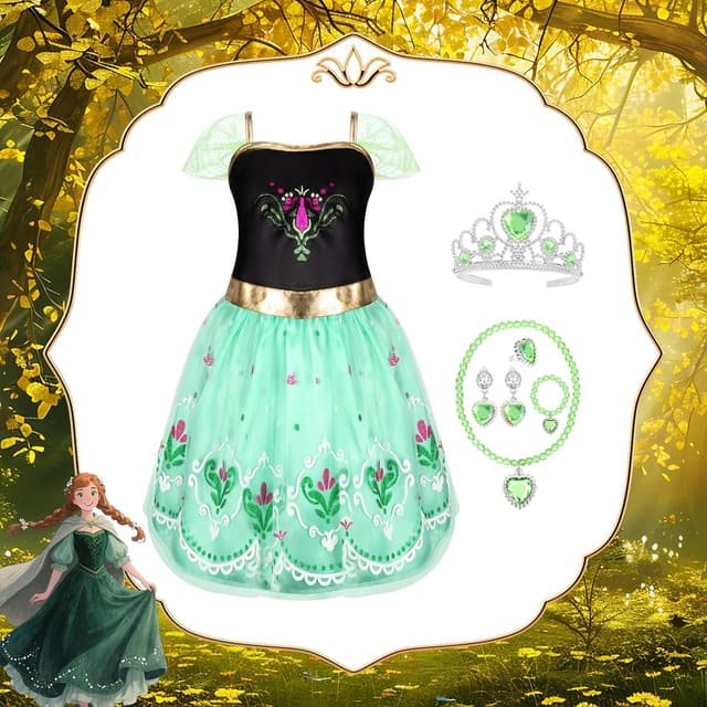 Detalle 2 de HAMSILY Princess Dress Up Costume for Girls 3-6