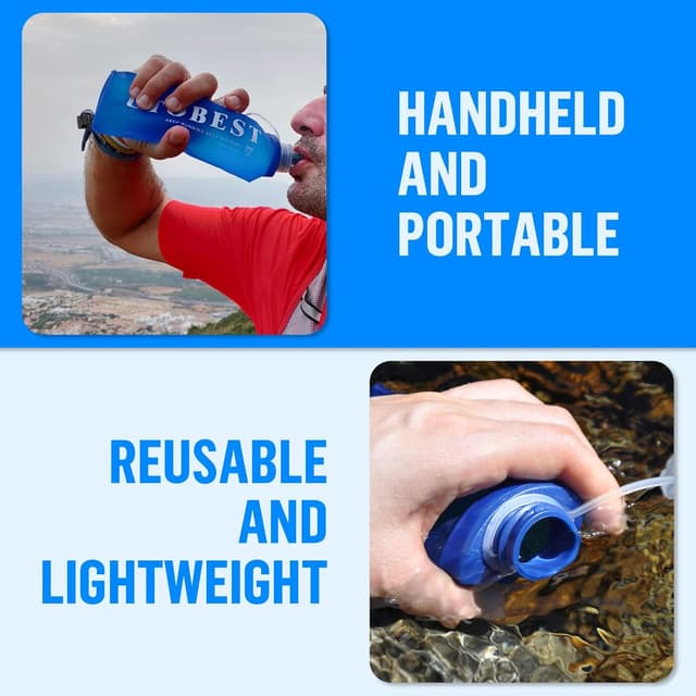 Detalle de UTOBEST Soft Flask 250 ml Collapsible Running Water Bottle (2-pack)