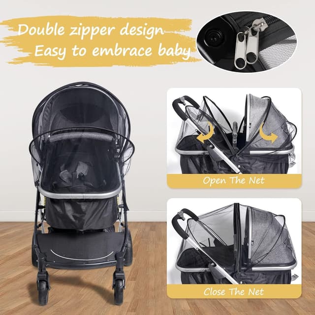 Detalle 2 de Homord Moskitonetz Kinderwagen mit Stützstangen