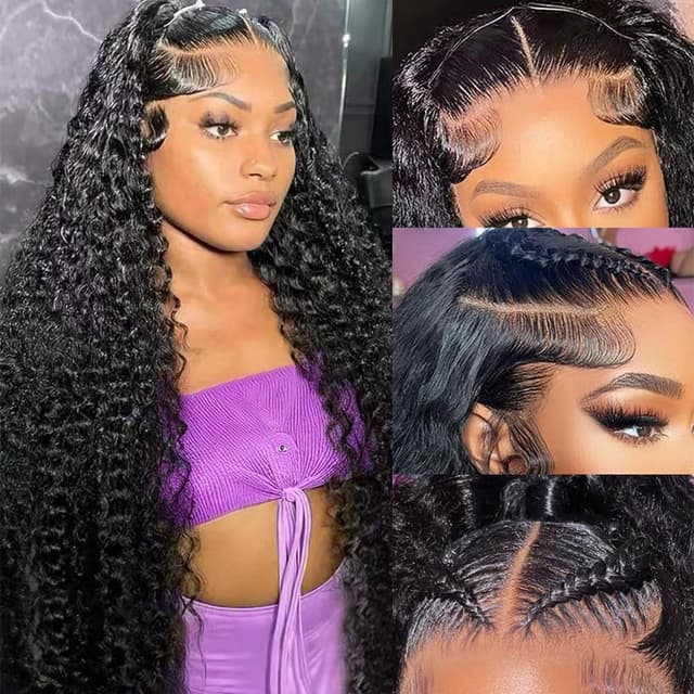 Detalle de NUEAHWO Water Wave Lace Front Wig 13x6