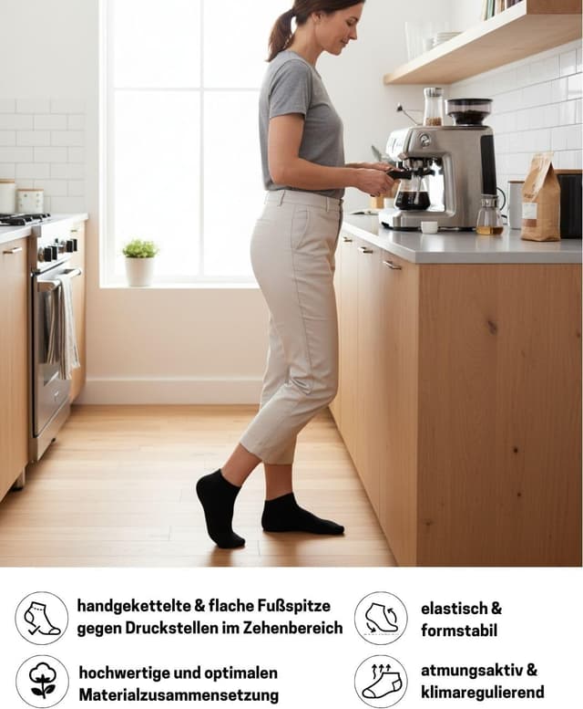 Detalle de sockenkauf24 10 Paar Diabetiker Sneaker Socken ohne Gummibund und ohne Naht (Herren & Damen)