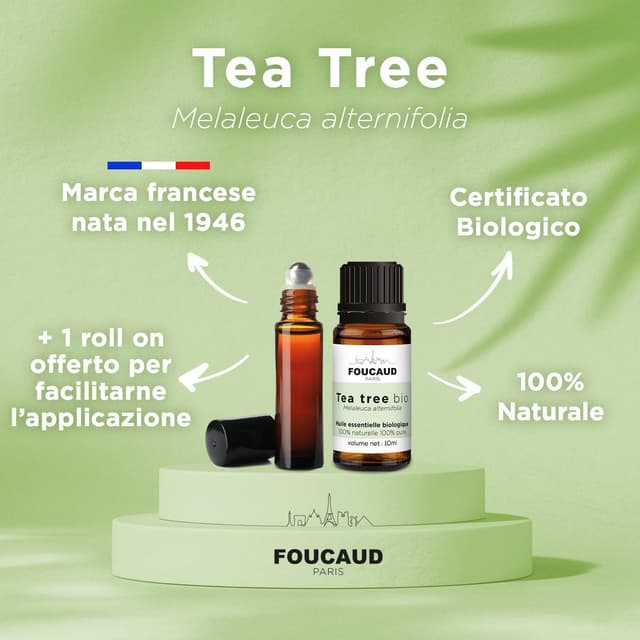 Detalle de FOUCAUD Tea Tree Oil biologico 100% puro in roll-on da 10 ml