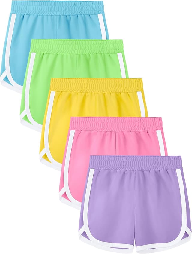 Thumbnail 6 de Aikuco 5-Pack Girls Soccer Shorts (Toddler to Teen) — Quick-Dry Athletic Workout & Gym Shorts