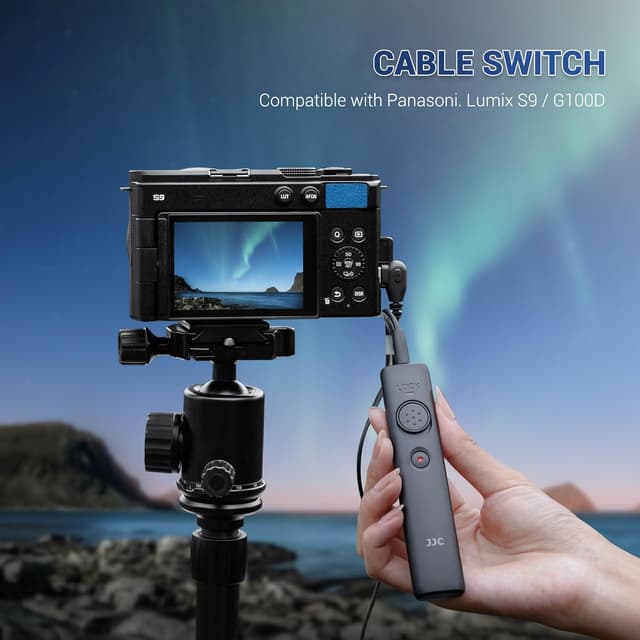 Detalle de JJC Video Recording Shutter Release Cable Remote Switch for Panasonic LUMIX DC-ZS99 (TZ99) / S9 / G100D DSLR Camera