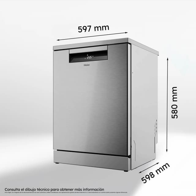 Detalle 2 de Haier XF 4A4M4BX lavavajillas 14 servicios 60 cm