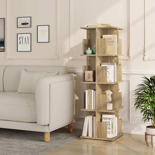 Thumbnail 2 de EUGAD Estantería Librería de Árbol 360° Giratoria 🌳