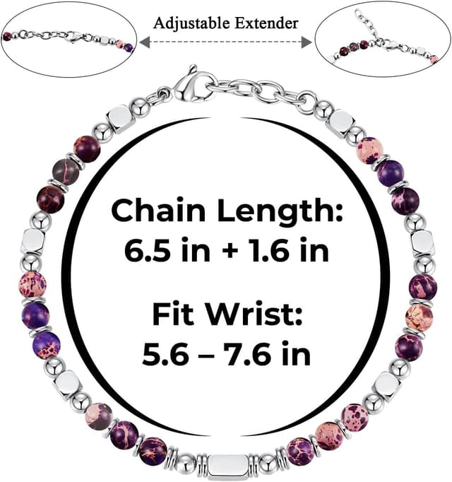 Detalle de SIUMAL Boho Armband Natursteine für Damen