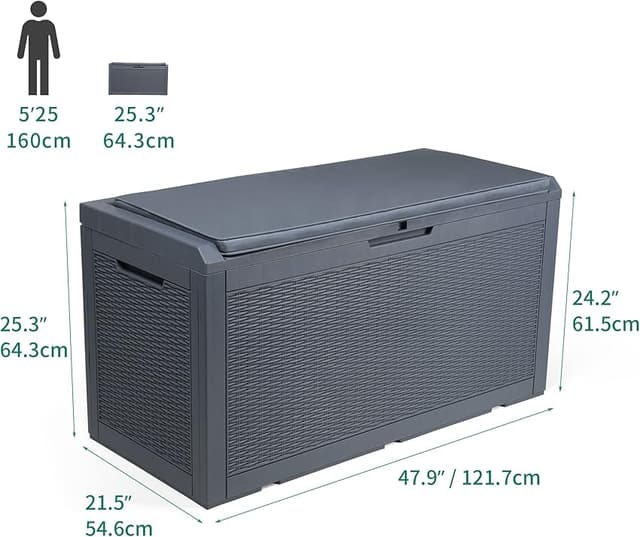 Thumbnail 5 de YITAHOME 380L Arcón de almacenaje exterior para jardín