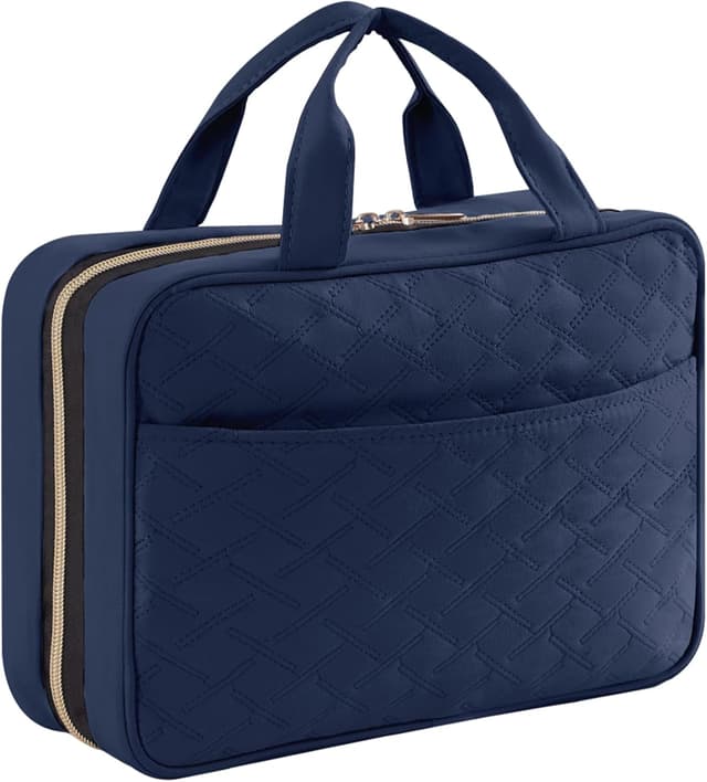 Detalle de Lifewit Reise Kulturbeutel Damen (Medium) dunkelblau – transparent zum Aufhängen mit Haken