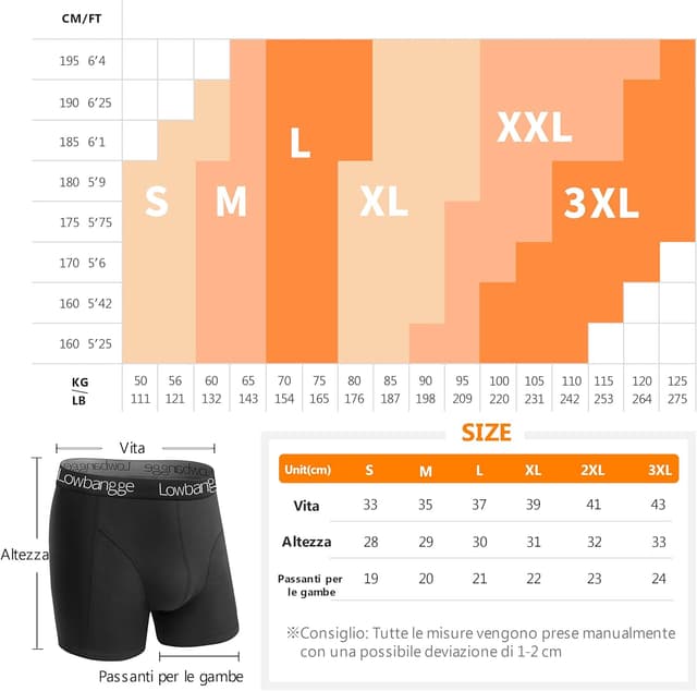 Thumbnail 6 de Lowbangge Boxer uomo in cotone (confezione 9 pezzi, senza etichette)