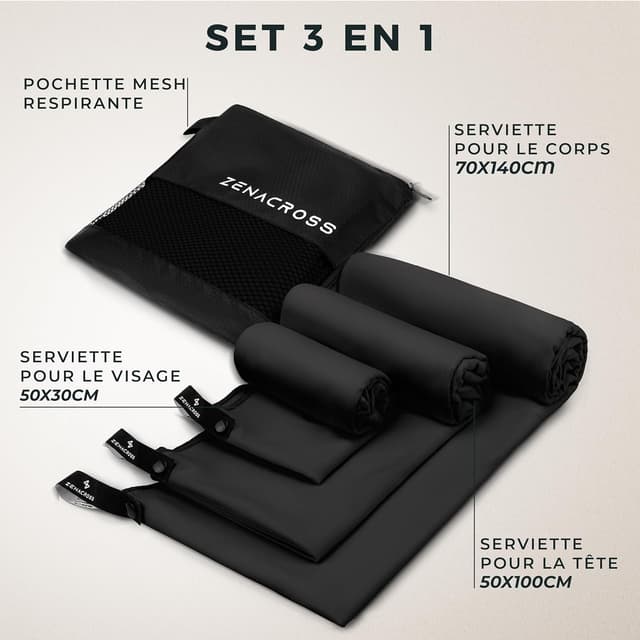 Thumbnail 4 de ZENACROSS Serviette Microfibre S, M, L