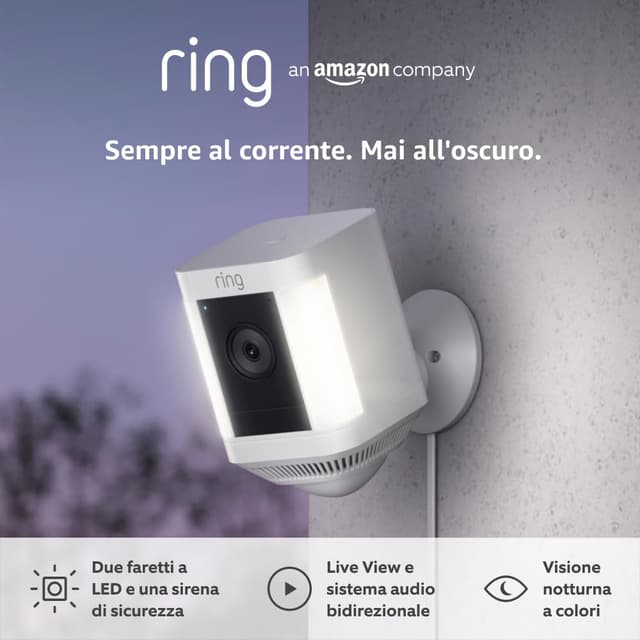Thumbnail 6 de Ring Videocamera Plus con faretti plug-in (Spotlight Cam Plus) per esterni con video HD 1080p e audio bidirezionale