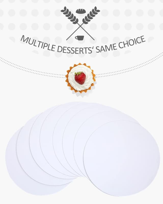 Thumbnail 6 de Gcardist 25 runde weiße Kuchenbretter aus lebensmittelechter Pappe, 17,5 cm