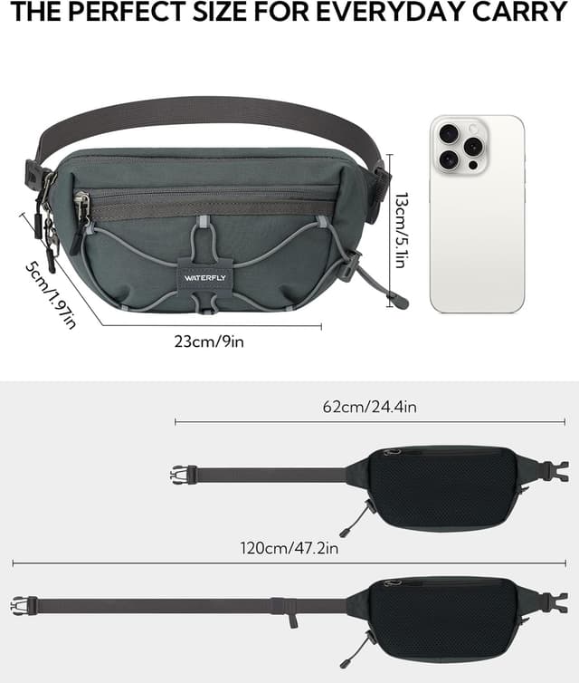 Detalle de WATERFLY Bauchtasche 1,5 l Anti-Diebstahl