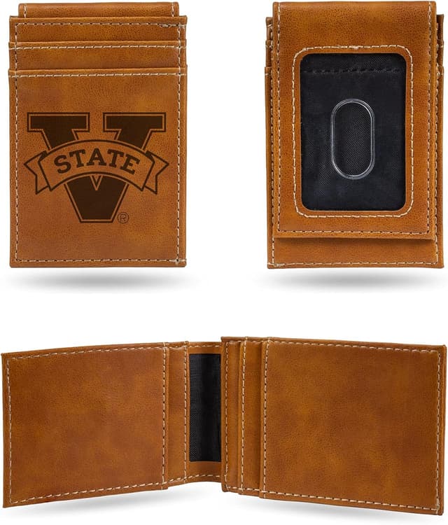 Detalle 2 de NCAA Laser Engraved Front Pocket Wallet (Laser NCAA Logo) — Slim, Magnetic Closure