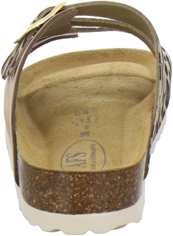 Detalle 2 de AFS-Schuhe 2133: sportliche Damen-Pantoletten aus Leder mit verstellbarer Schnalle (Made in Germany)