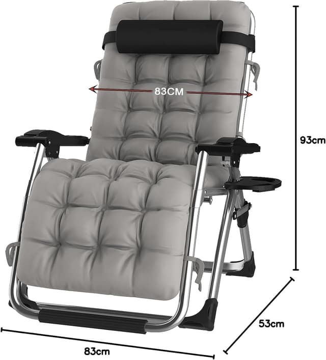 Detalle 2 de Hengriacly sedia a sdraio pieghevole con copertura, schienale regolabile fino a 170° e portata 240 kg