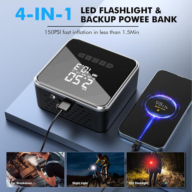 Thumbnail 4 de iWarmbase Tyre Inflator with 150 PSI digital gauge