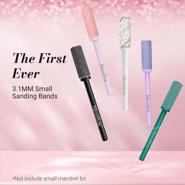 Detalle de MelodySusie 120 bandes abrasives pour embouts de ponceuse (mandrin 3,1 mm) grain 180 rose