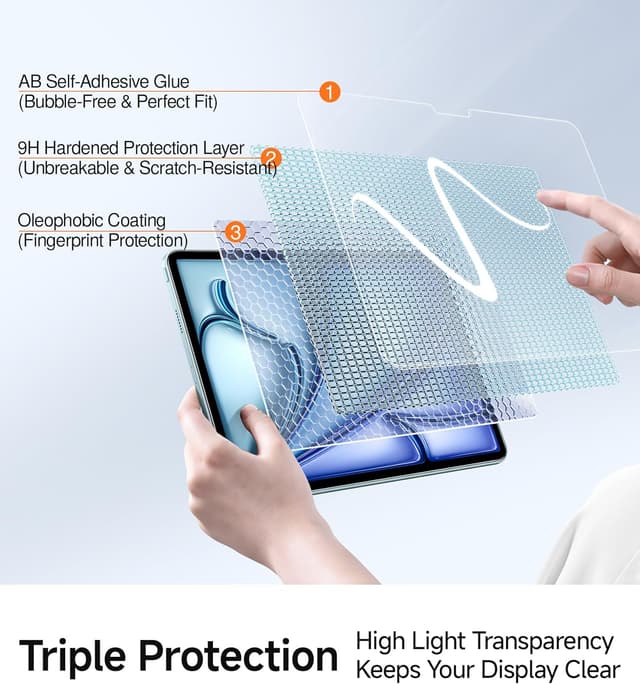 Detalle 2 de SMARTDEVIL 2-Pack Screen Protectors for iPad Air 11-inch (M4/M3/M2) with Auto Alignment Tray