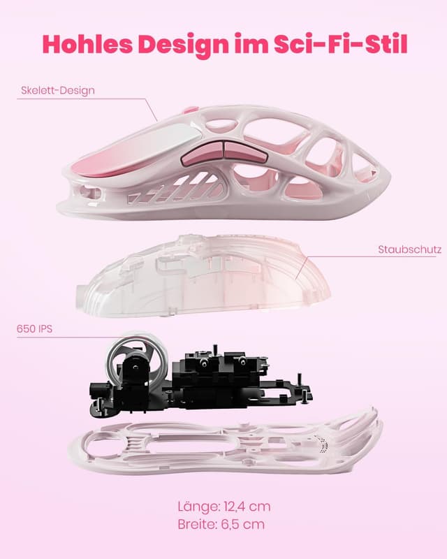 Thumbnail 6 de GravaStar Mercury M1 Pro Wireless Gaming Maus (Magnesium, 26.000 DPI, PAW3395DM) mit Triple-Mode