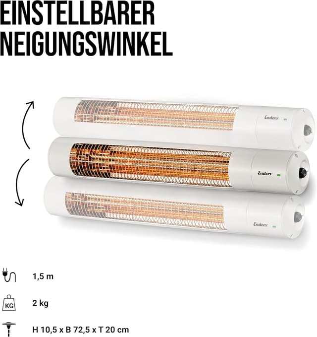 Detalle 2 de Enders Oxeo White Riscaldatore a infrarossi da parete 2 kW
