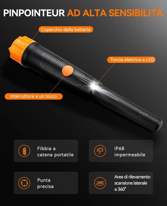 Detalle 2 de SUNPOW OTMD01 Pinpointer 27 cm