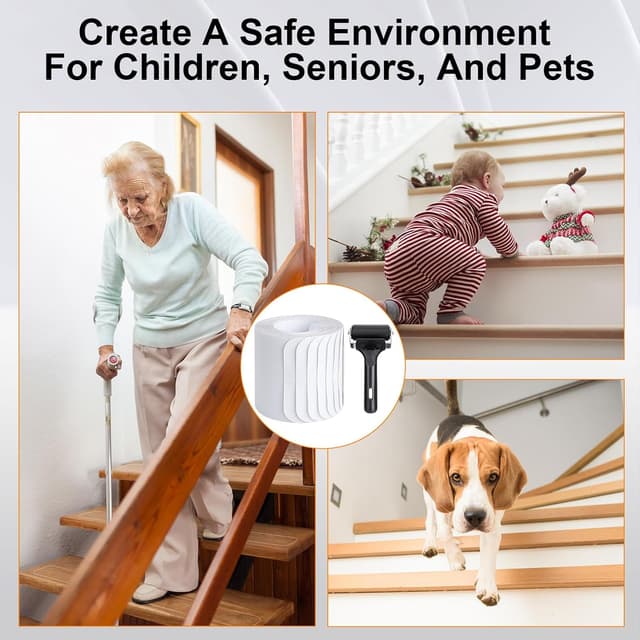 Thumbnail 6 de Cozary Tapis antidérapant escalier transparent 60x15 cm