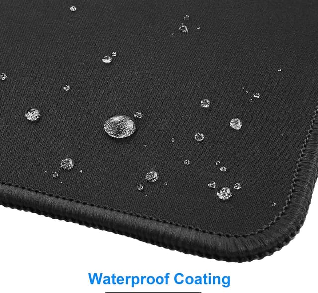 Detalle de KTRIO Mauspads 275×215 mm (6er-Set) – wasserdichte Mousepads mit vernähten Kanten, schwarz