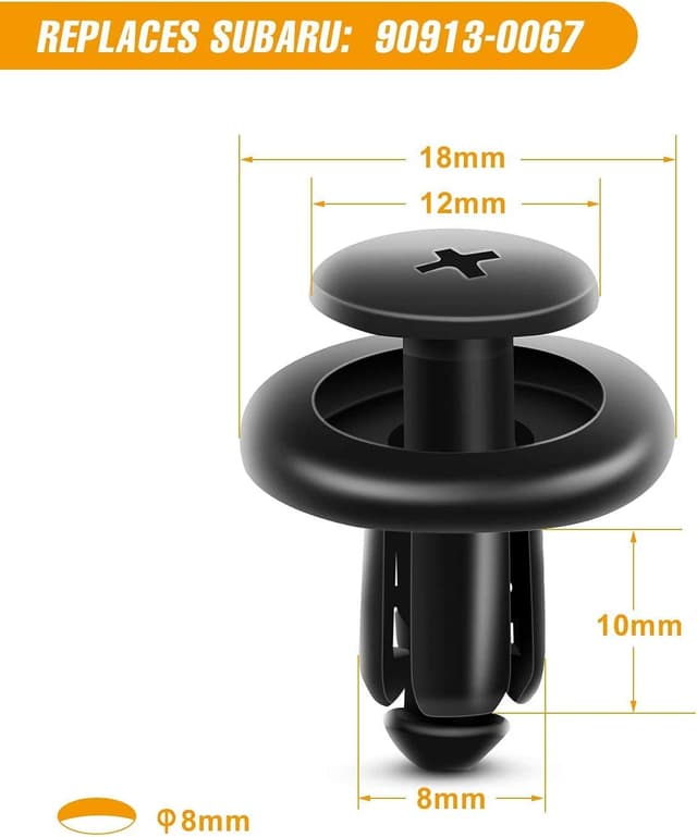 Detalle de GOOACC 100-Piece Push-Type Retainer Clips (7mm, 8mm, 10mm) for Subaru + Bonus Remover