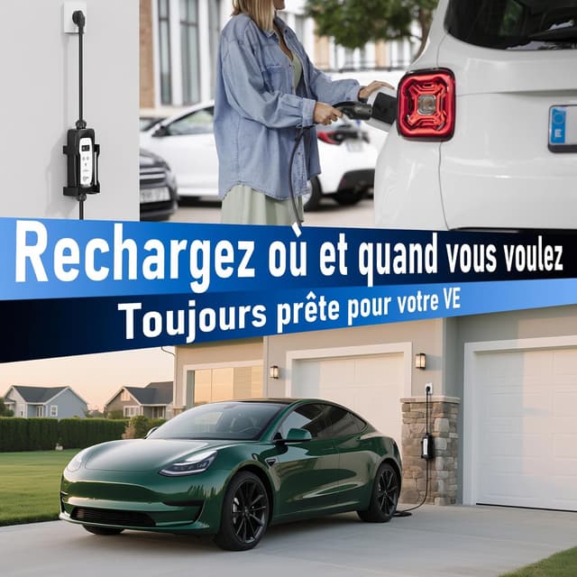 Thumbnail 6 de EVIEUN Chargeur voiture électrique portable 3,6 kW (Type 2) 7 m, réglable 6/8/10/13/16 A avec écran LED