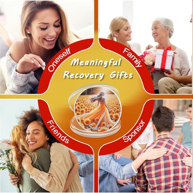 Thumbnail 6 de ACGZQY Sunflower Hopeful Sobriety Coin 1.37in