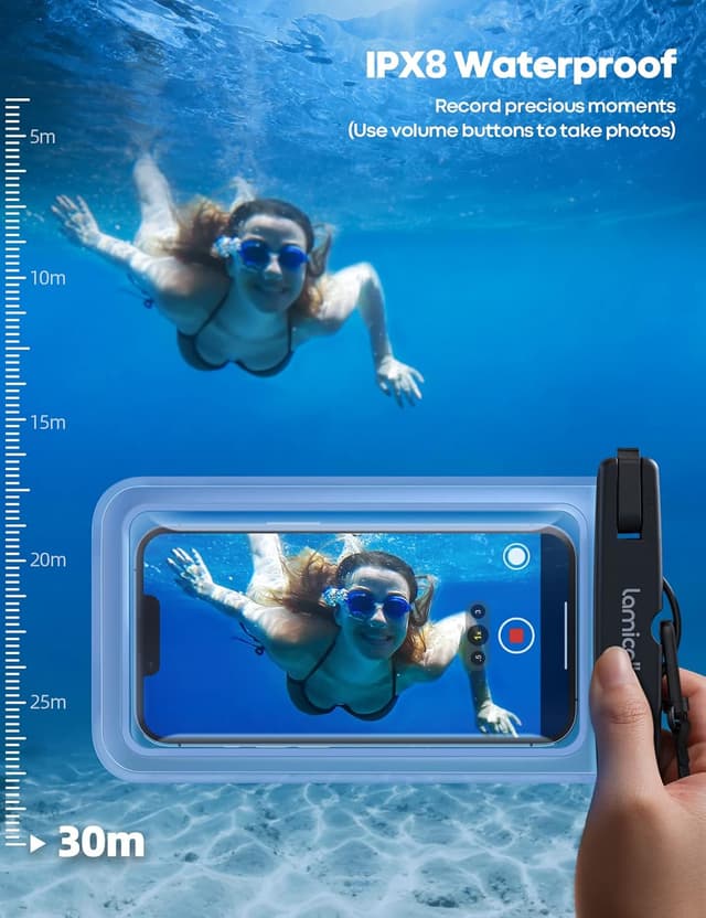 Detalle 2 de Lamicall Waterproof Phone Pouch Case 2-pack