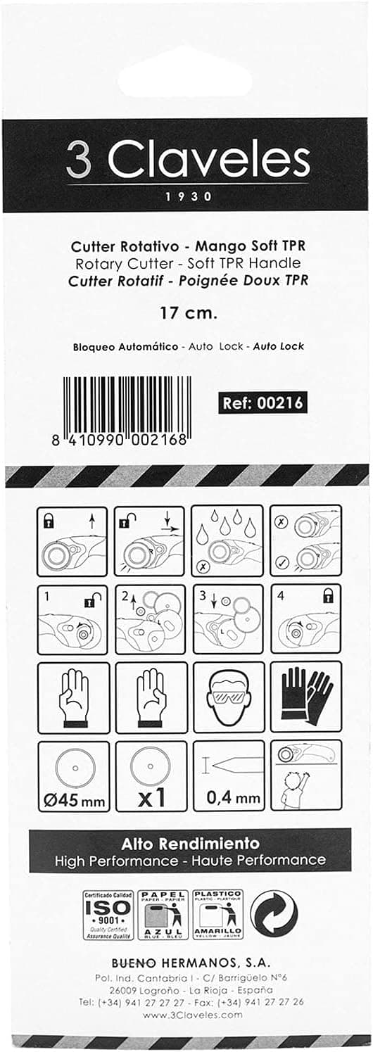 Thumbnail 3 de 3Claveles 216 Cúter rotativo 45 mm 17 cm