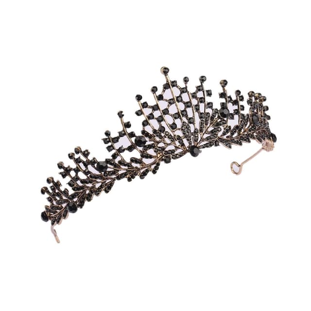 Thumbnail 3 de Schwarze Kristall Tiara Kronen für Frauen