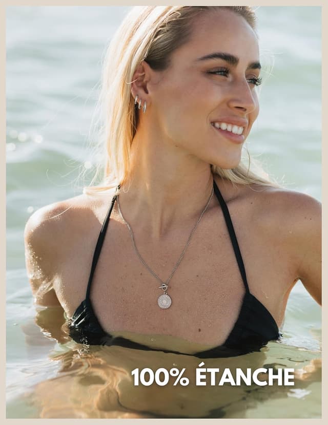 Detalle 2 de GD GOOD.designs EST. 2015 Collier Soleil étanche réglable en acier inox 316L plaqué or 18K