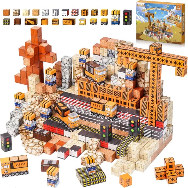 Detalle de Lubolee bloques magnéticos para niños 150 piezas