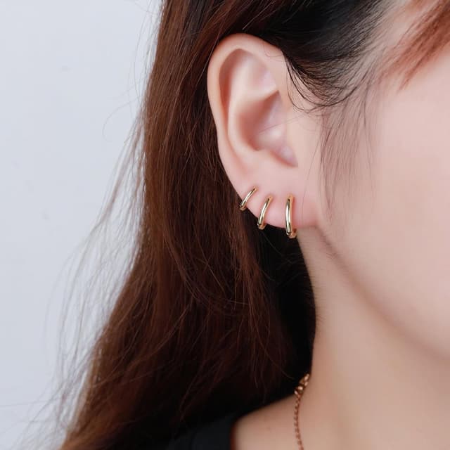 Detalle 2 de MASOP Silber Creolen 925 mit Stecker 12 mm